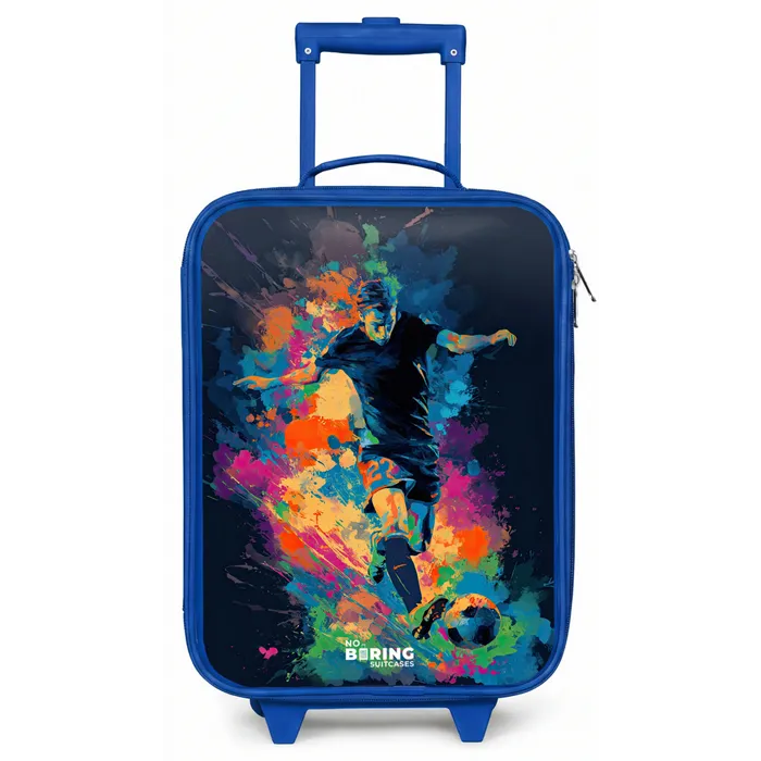 Neon - Voetballer - Kleurrijk Kinderkoffer - Blauw klein -zz3dotto