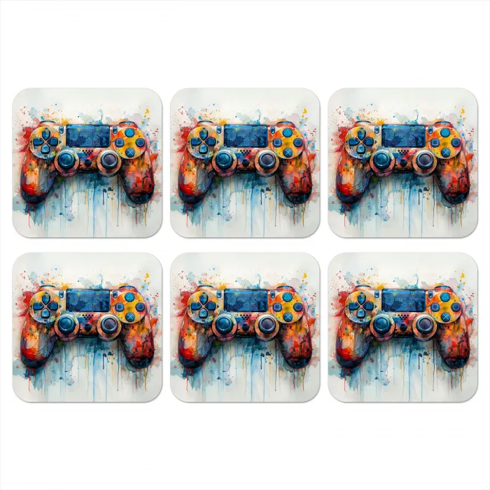 Kinder- en tiener kamer - Gaming - Game controller onderzetter kurk middel -3d