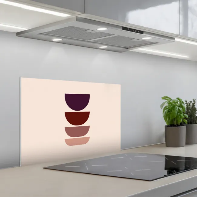 Harmonieus - Symmetrisch - Rood keuken achterwand spatscherm klein -3d_schuin