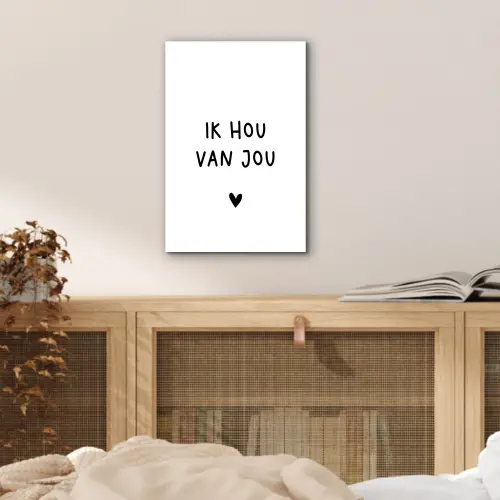 Quotes - Ik hou van jou - Spreuken aluminium wit klein -sfeer3