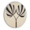Bladeren - Gestreept - Stengel - Beige Akoestische PET Vilt - Rond klein -3d