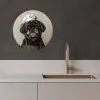 Kokskleding - Zwart - Hondje KitchenYeah - Keuken - Wandcirkel Forex klein -sfeer1
