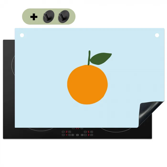 Fruit - Sinaasappel - Oranje Inductie beschemer met haakjes klein -3d