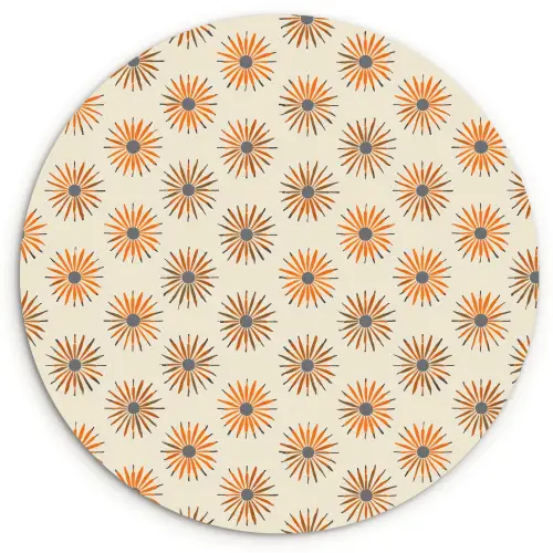Madelief - Patroon - Oranje Wandcirkel kunststof plaat 5mm dik klein 188 -3d