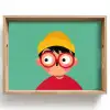 Jongen - Cartoon - Bril - Muts Dienblad Rechthoek middel -z3d_shopping