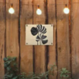 Zwart - Bladeren - Strepen - Minimalistisch tuinposter los doek klein -sfeer1
