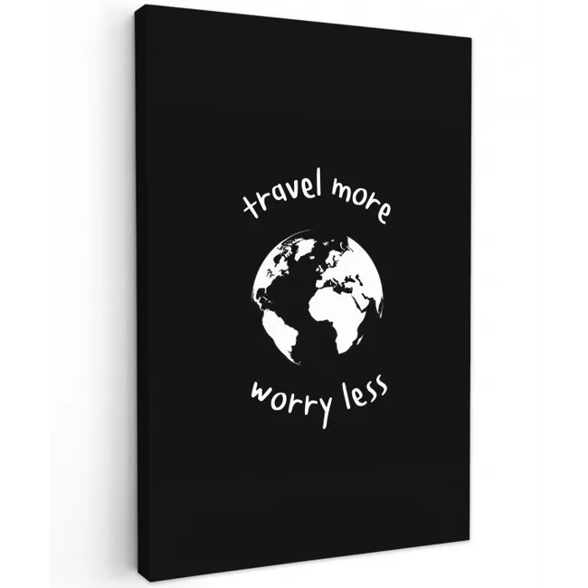 Illustratie - Zwart - Planeet - Quote Tuinposter op houten frame 2 cm dik middel -3d