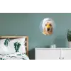 Hond - Badeend - Geel Wandcirkel aluminium klein -slaapkamer