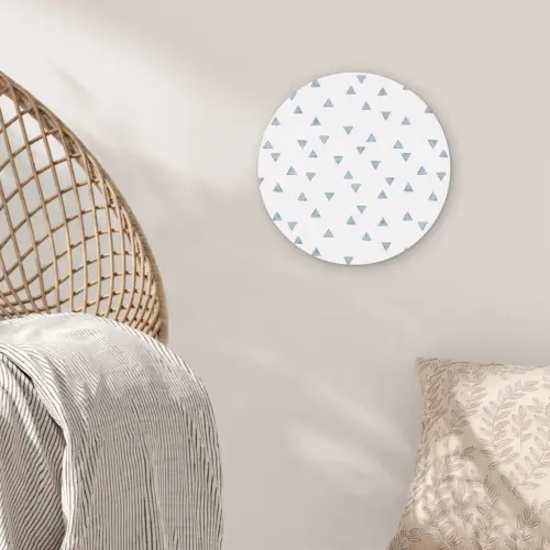 Blauw - Driehoek - Patroon Wandcirkel plexiglas klein 852 -sfeer5