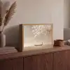Bloesems - Wit - Boot - Minimalistisch Light Box met batterij (Wandlamp) middel -sfeer2