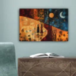 Silhouetten - Abstract - Zon - Maan canvas 2cm klein -sfeer4