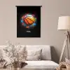 Oranje basketbal te midden van verfspetters Wandkleed katoen klein -sfeer4