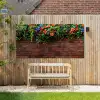 Bloemen - Muur - Groen - Oranje Tuinposter op houten frame 2 cm dik xxl -sfeer4