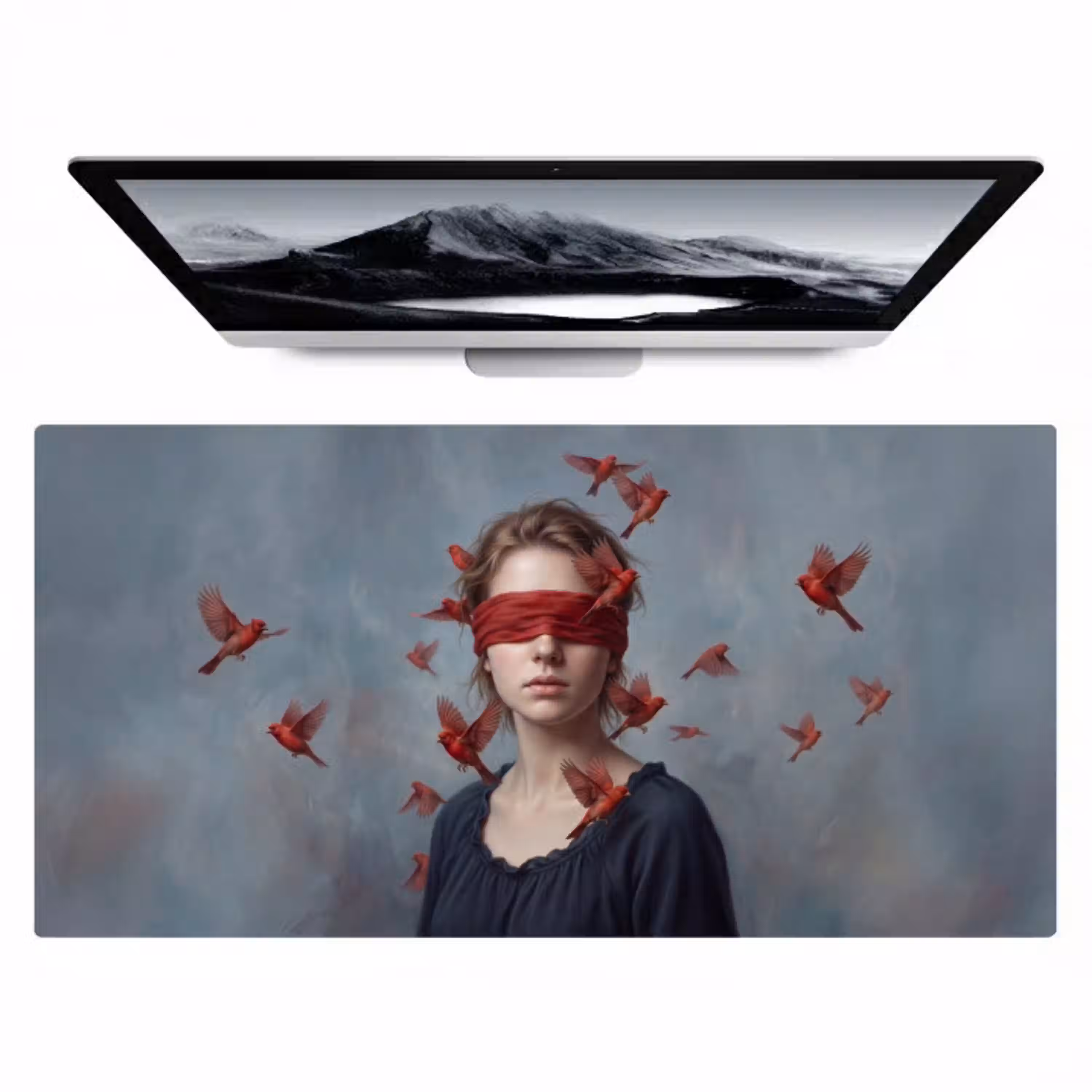 Portret - Krachtig - Rood Muismat XXL klein -zzz3d