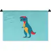 Dinosaurus - Blauw - Zonnebril Wandkleed katoen klein -zz3d