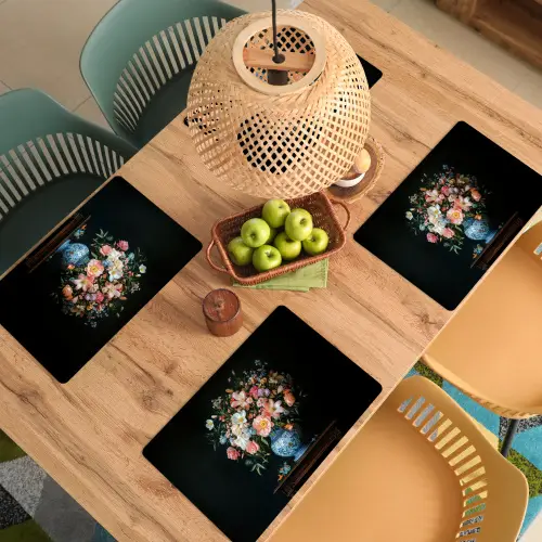 Roze - Bloemen - Vaas - Kleuren Placemat vinyl groot -zzsfeer5_Kitchenyeah-website