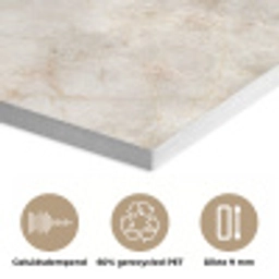 Lichtbeige - Goudbruine Nerven - Marmer PET vilt klein 837 -closeup_NL