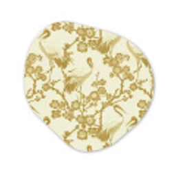 Kraanvogels - Kersenbloesem - Goud Wandcirkel Organisch Aluminium middel 851 -3d