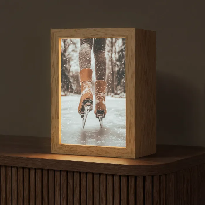 Schaatsen - IJs - Winter - Sneeuw Light Box met kabel (Tafellamp) klein -z3d_website