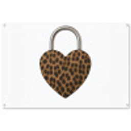 Slot - Hartvormig - Bruin - Panterprint tuinposter los doek groot -3d