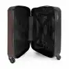 Minimal - Donkerbruin met zwarte streep NBS - Handbagage koffer - Unisex middel -binnenkant
