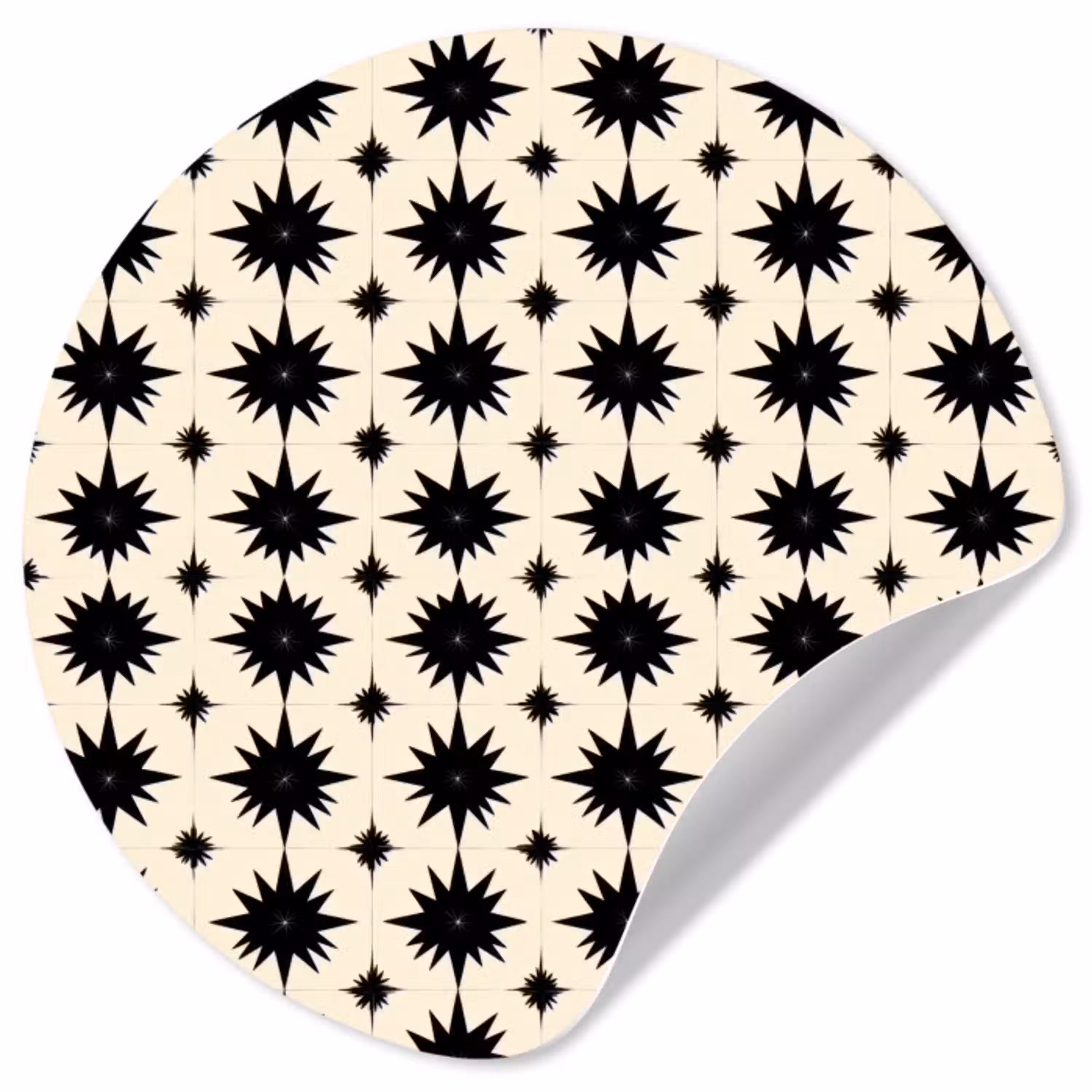 Stervormen - Geometrisch - Zwart Wandcirkel behangsticker klein 186 -3d