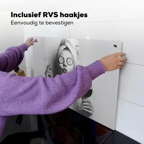 Vrouw - Masker - Wijn - Sigaret Inductie beschemer met haakjes klein -ky-ophangen-nl
