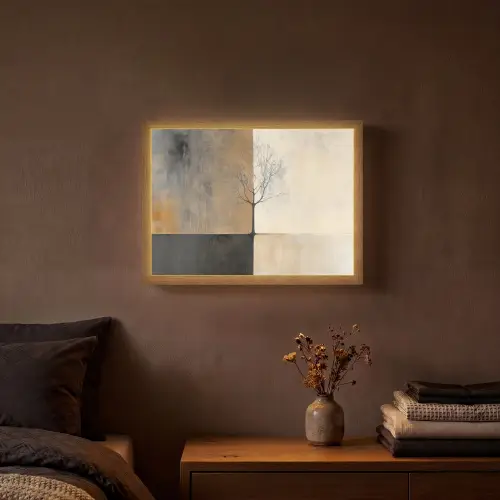 Boom - Vlakken - Takken - Kleurverloop Light Box met batterij (Wandlamp) middel -sfeer4