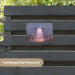 Ufo - Rozen - Pastelkleuren tuinposter los doek klein -sfeer3