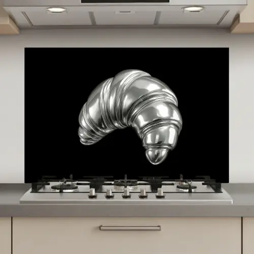 Croissant - Metaal - Zilver keuken achterwand spatscherm klein -3d_website