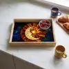 Mozaïek - Glas - Maan - Donkerblauw Dienblad Rechthoek middel -sfeer2