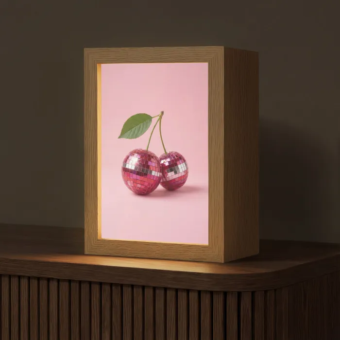 Disco - Kersen - Roze Light Box met kabel (Tafellamp) klein -z3d_website