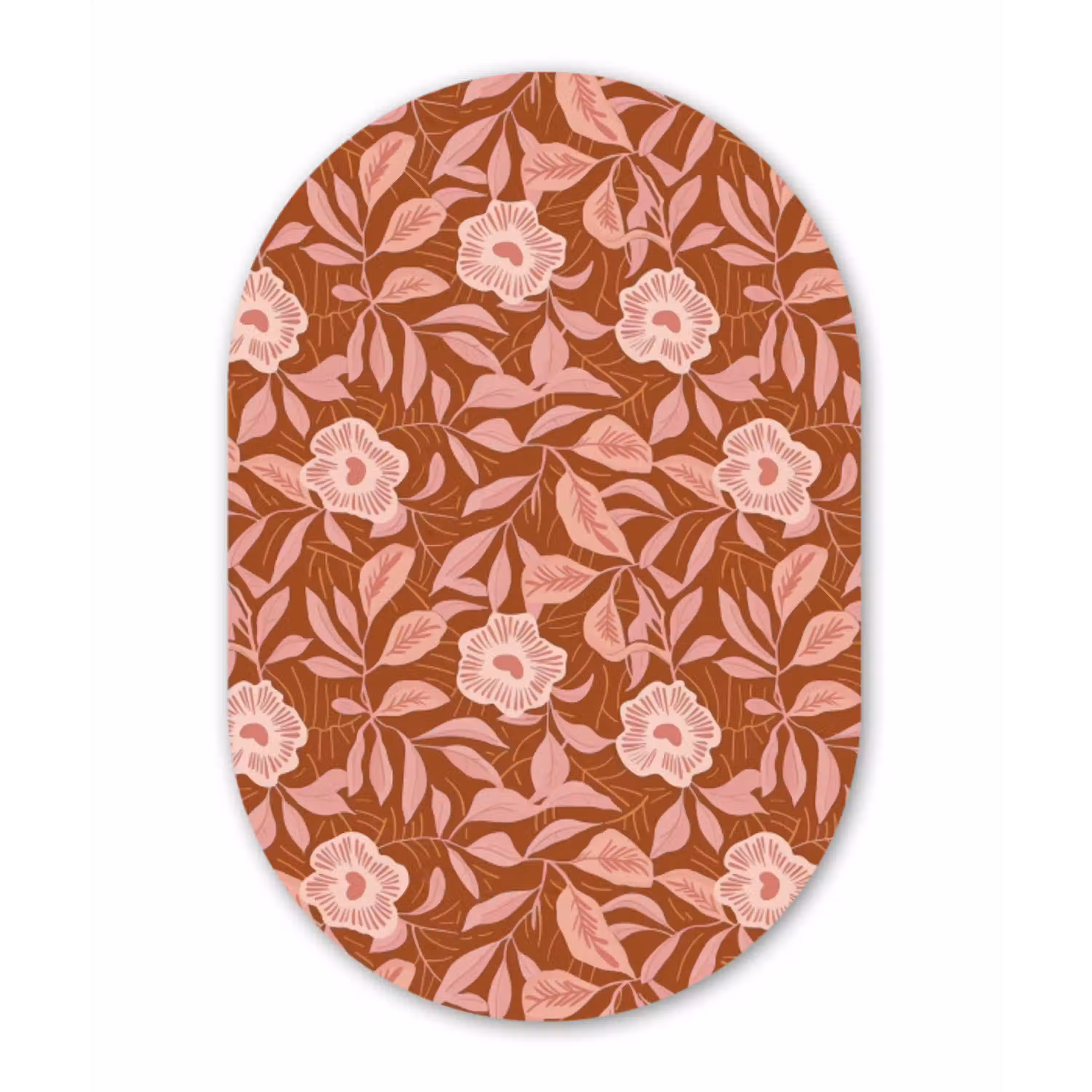 Patroon - Bladeren - Terracotta Wandcirkel Ovaal Aluminium middel 839 -3d