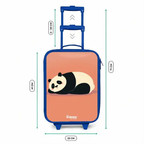 Panda - Slapen - Oranje Kinderkoffer - Blauw klein -productfoto_formaten
