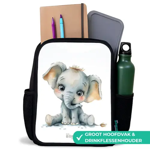 Baby olifant Rugzak - Zwart middel -inhoud_NL