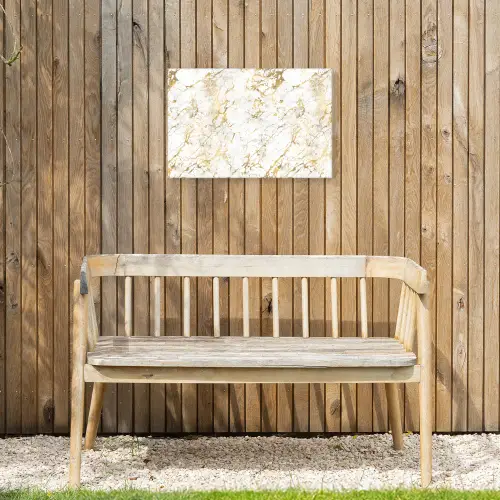 Goudspatten - Wit - Marmer Tuinposter op houten frame 2 cm dik klein 845 -sfeer4