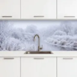 Rivier - Sneeuw - Bos - Winter - Schilderachtig keuken achterwand 2 middel -3d