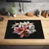Bloemen - Roze - Zwart - Flora - Botanisch Inductie beschermer vinyl 3mm klein -sfeer5