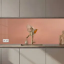 Roodborst - Natuur - Roze keuken achterwand 2 middel zz_3dshopping