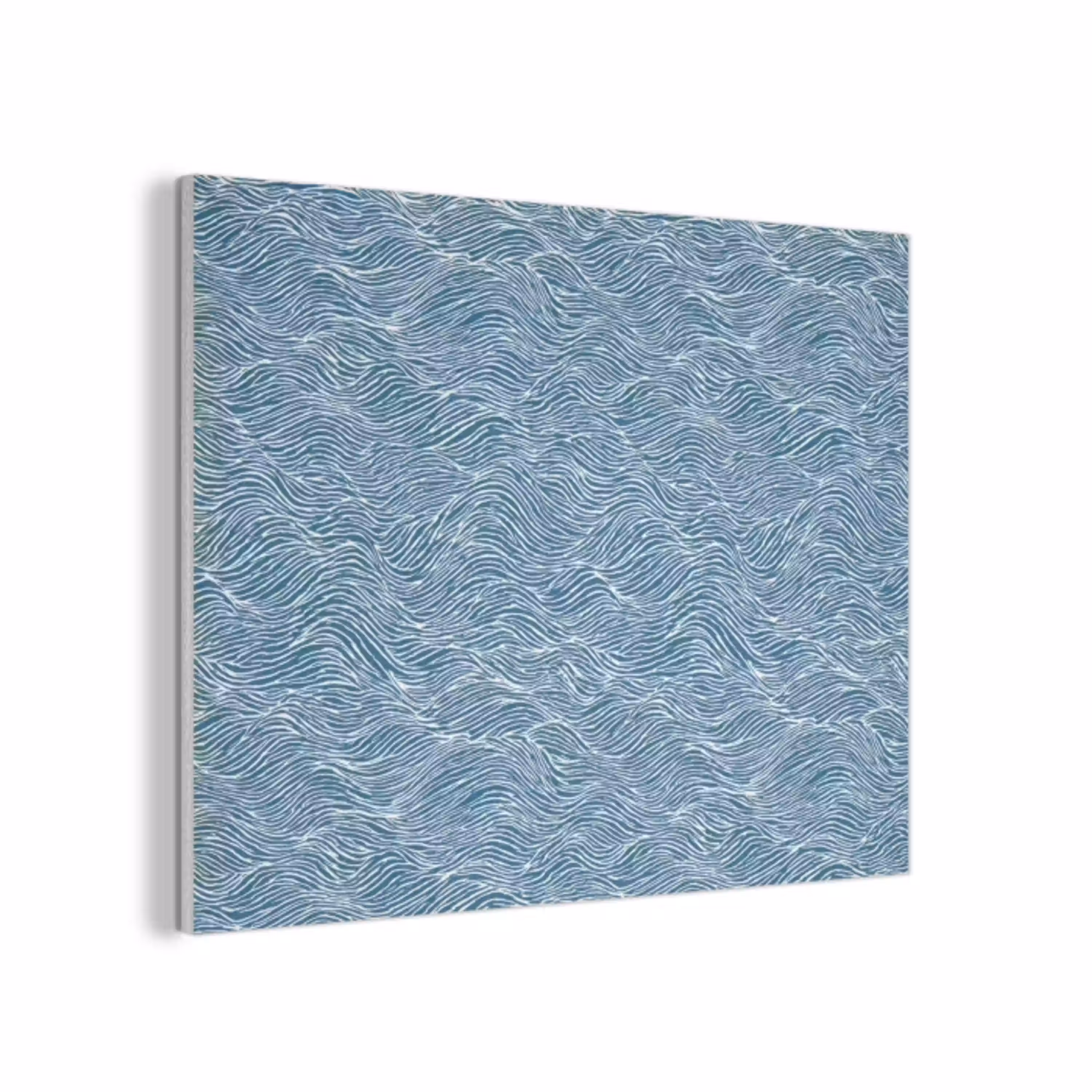 Blauw - Wit - Golven - Getekend - Textuur PET vilt klein 837 -3d
