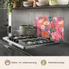 Roze - Bloemen - Wit - Oranje keuken achterwand spatscherm klein -usp_NL