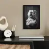 Buldog - Hond - Glas fotolijst zwart zonder passe partout klein -sfeer1