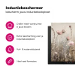 Bloemen - Roze - Modern - Beige Inductie beschermer vinyl 3mm klein -wsfeer2_website
