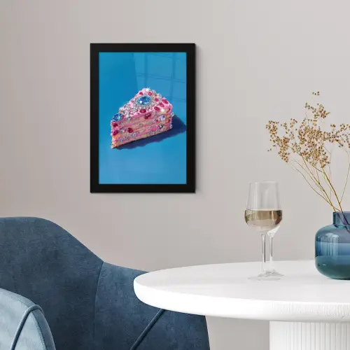 Taart - Edelstenen - Glitters - Roze fotolijst zwart zonder passe partout klein -sfeer4