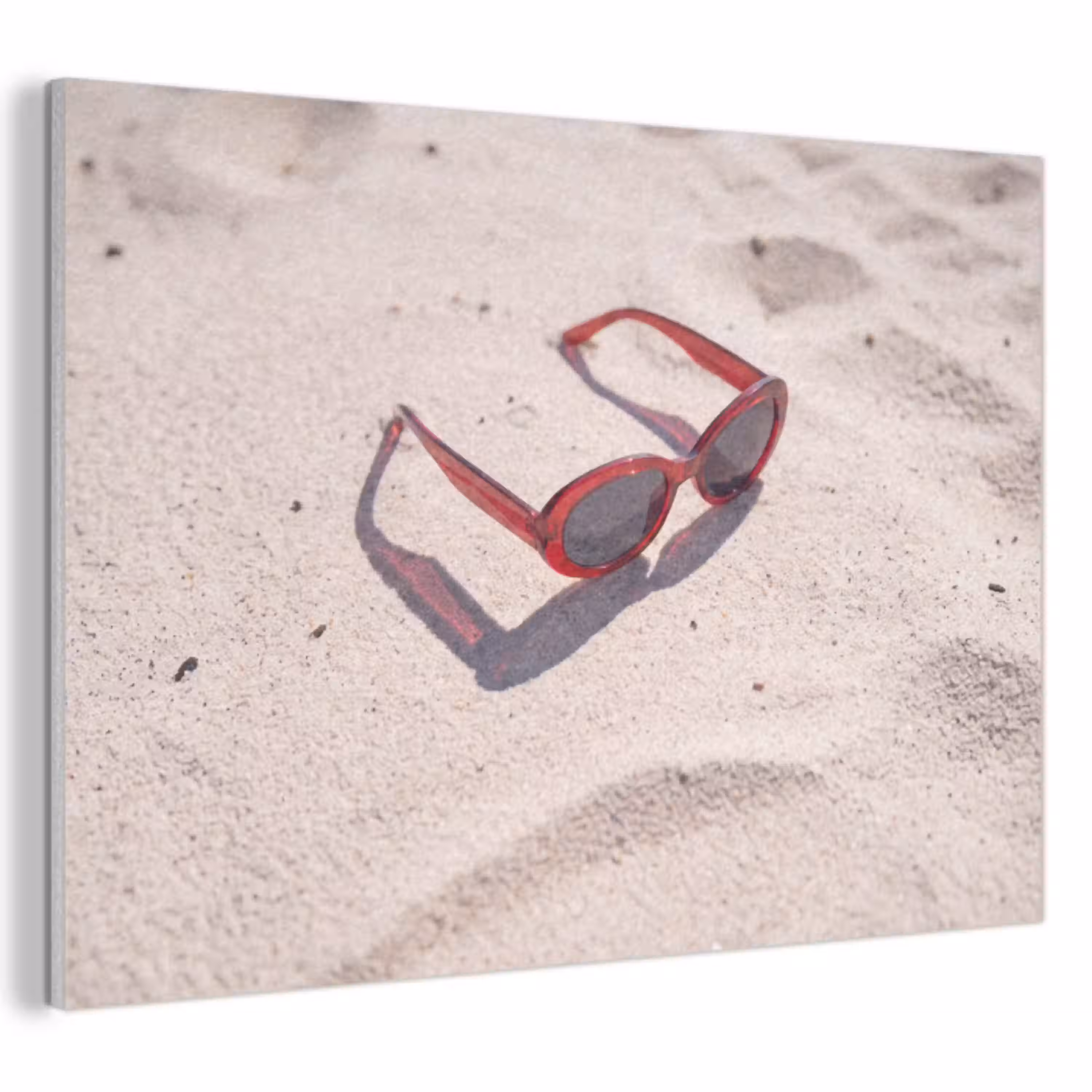 Zonnebril - Strand - Vakantie - Rood PET vilt klein -3d