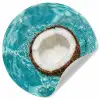 Kokosnoot - Water - Wit Wandcirkel behangsticker klein -3d
