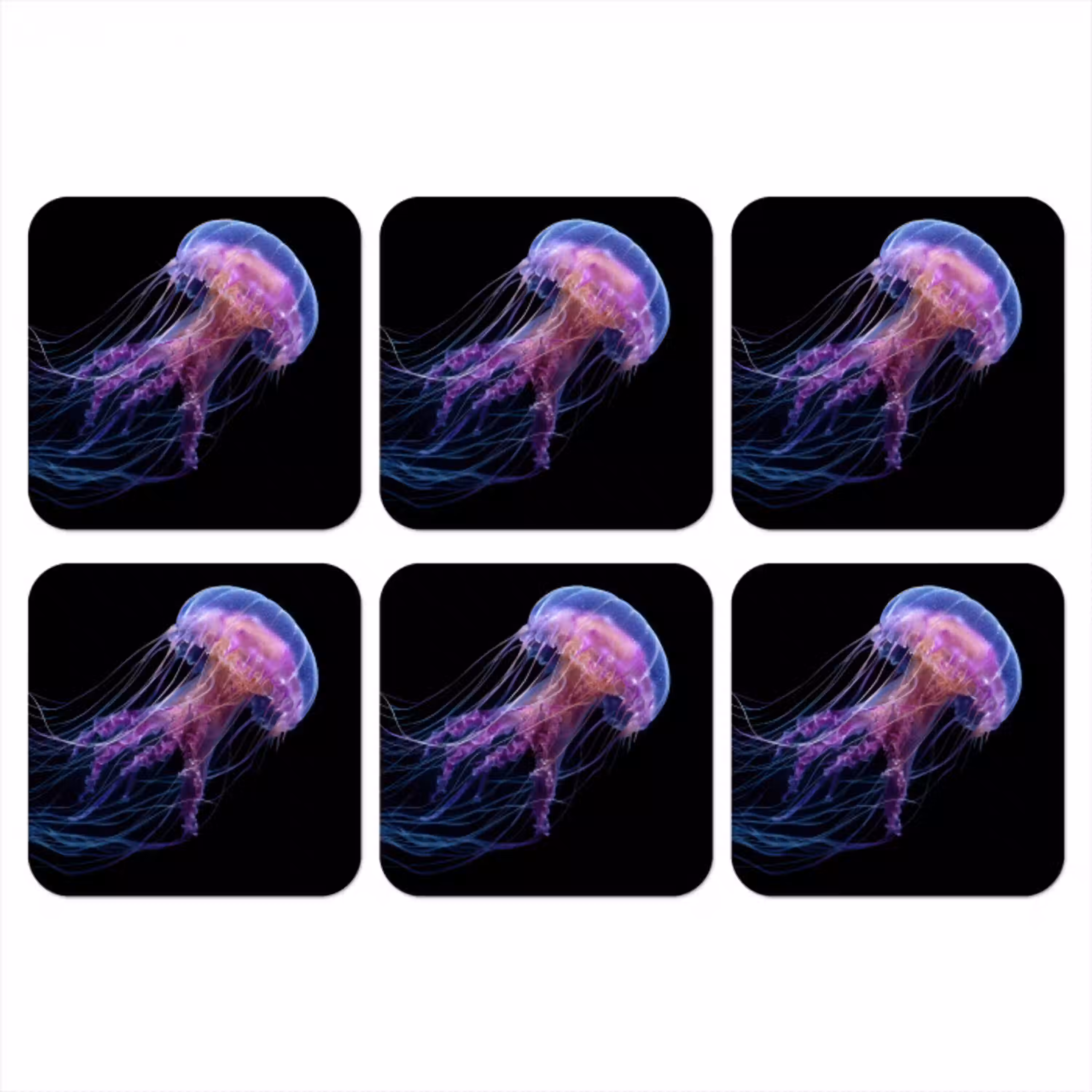 Kwal - Doorzichtig - Roze - Tentakels onderzetter kurk middel -3d