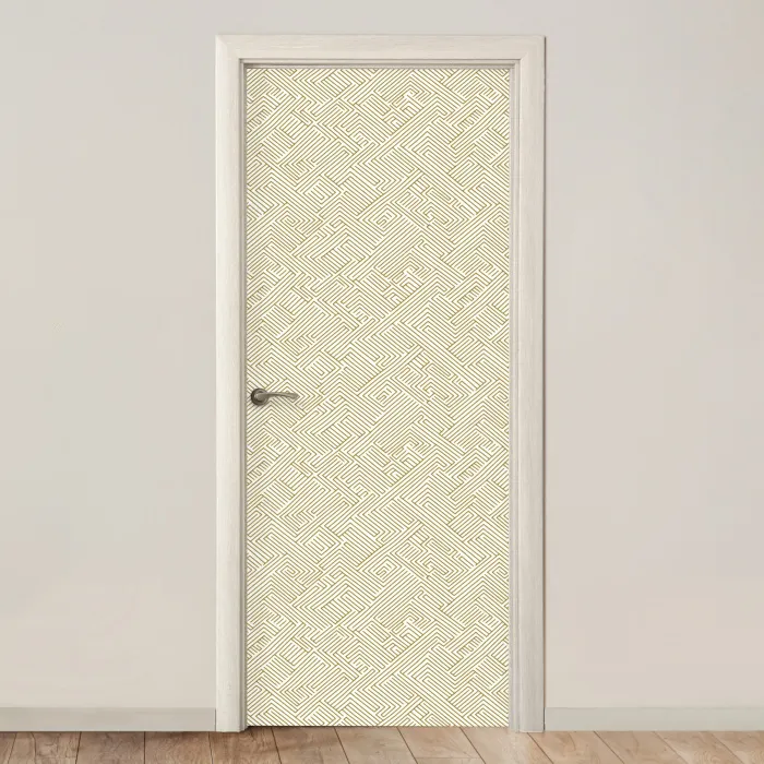 Geometrisch - Lijnen - Groen deurposter klein 289 -3d_beige