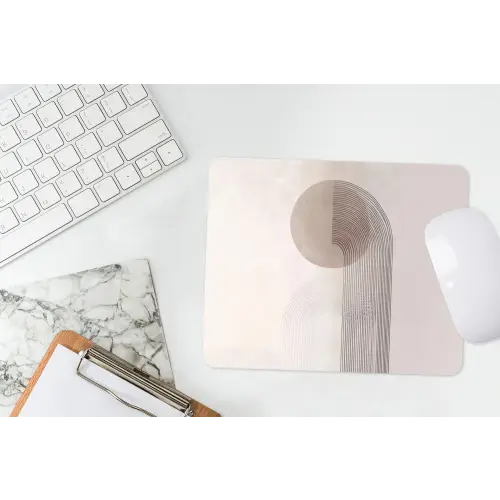 Minimalistisch - Cirkel - Lichtgrijs muismat rubber klein -witbureau