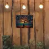 Mozaïek - Kleurrijk - Boom - Takken tuinposter los doek klein -sfeer1